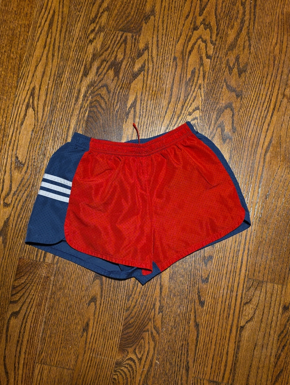 adidas Red and Navy Athletic Running Shorts